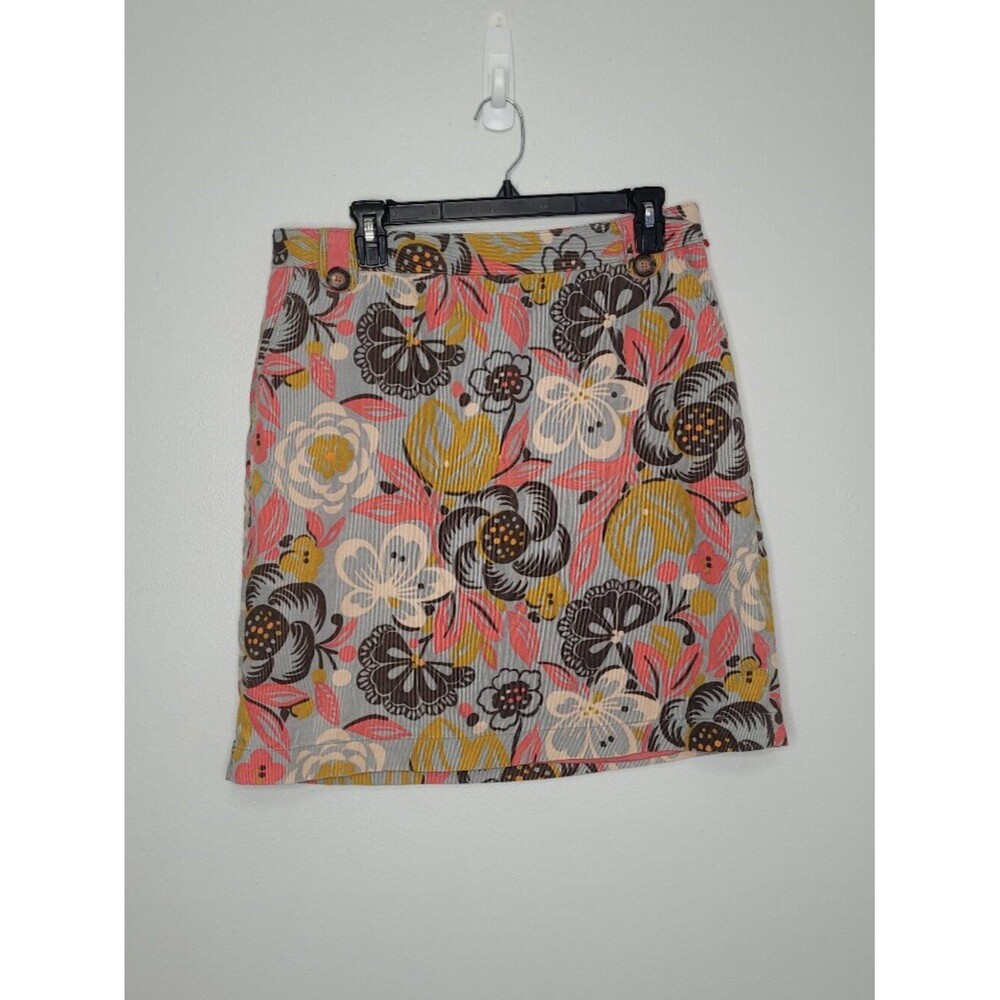 Boden corduroy groovy flower print short mini cute quirky skirt size 10
